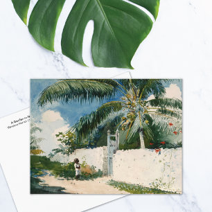 Cartão Postal Um Jardim em Nassau Winslow Homer