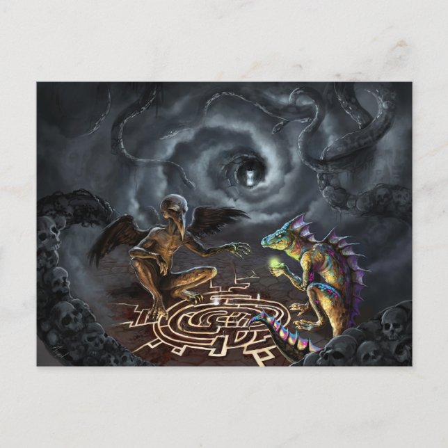 Cartão Postal Um jogo de deuses (Frente)