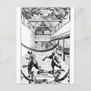 Cartão Postal Um jogo real de Tênis no Jeu de Paume