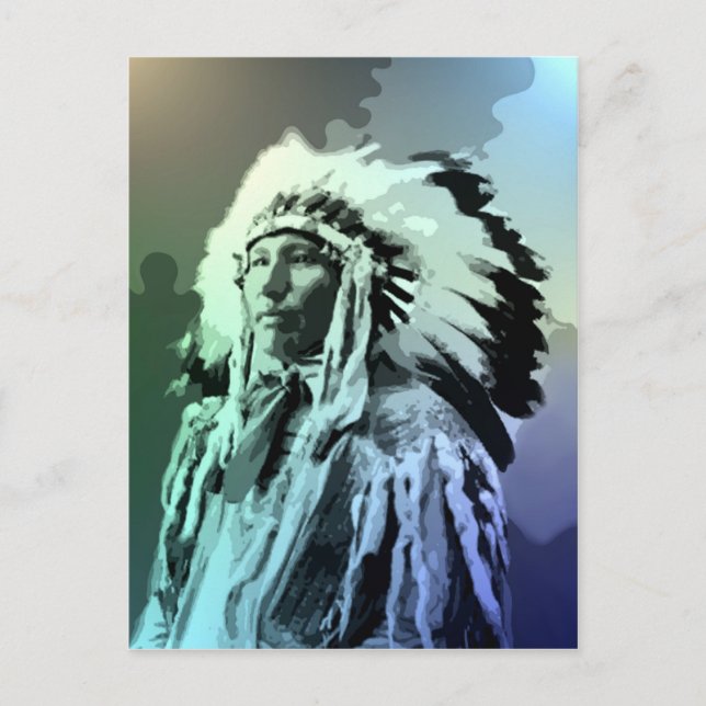 Cartão Postal Um jovem indiano (Frente)