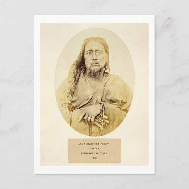 Cartão Postal Um Lama Tibetano em Pemianchi, Tibete, século XIX  (Frente)
