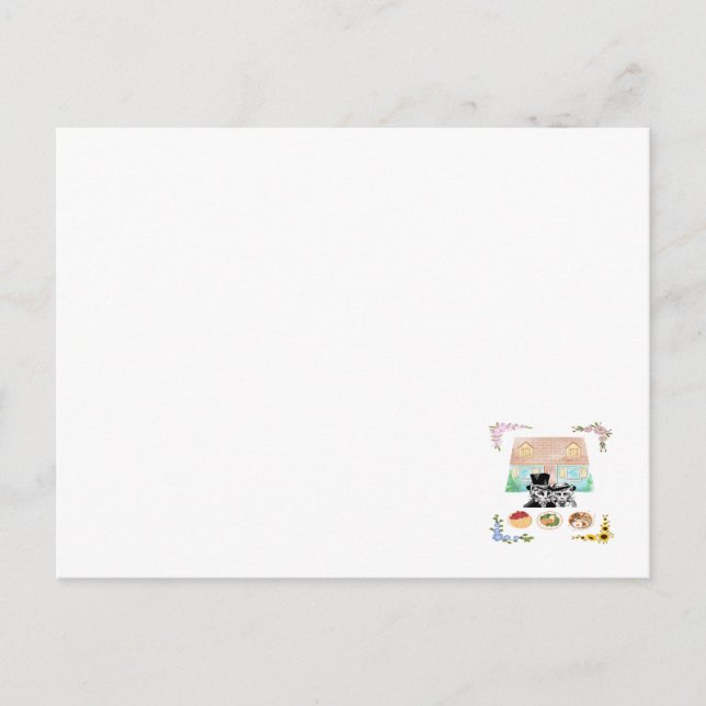 Cartão Postal Um Lar, Dois Gatos, Três Refeições, Quatro Sessões (Frente)
