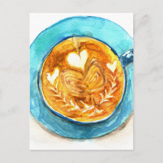 Cartão Postal Um Latte com Amor