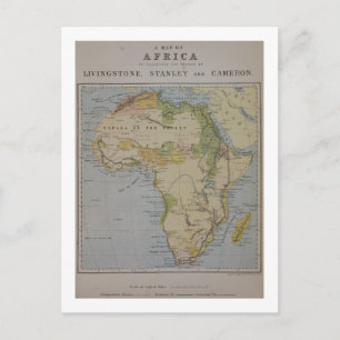 Cartão Postal Um Mapa da África para Ilustrar as Viagens de Davi