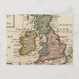 Cartão Postal Um mapa geral da Grã-Bretanha e da Irlanda do Exc
