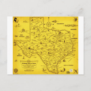 Cartão Postal Um mapa literário do Texas por Dallas Pub Lib (195