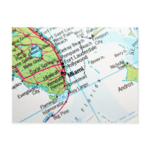 Um mapa mostrando a cidade americana de Miami