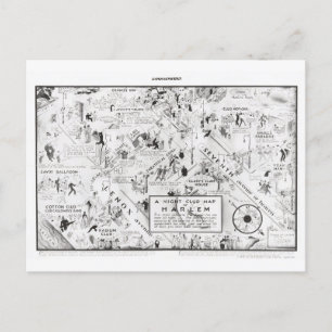 Cartão Postal Um mapa noturno do Harlem, 1933