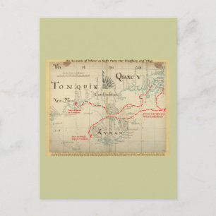 Cartão Postal Um Mapa Pirata Autêntico 1690 (com embelezamentos)