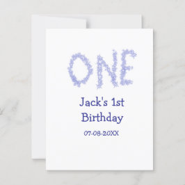 Cartão Postal Um menino azul brilhante moderno 1º aniversário 