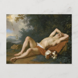 Cartão Postal Um menino e seu cachorro