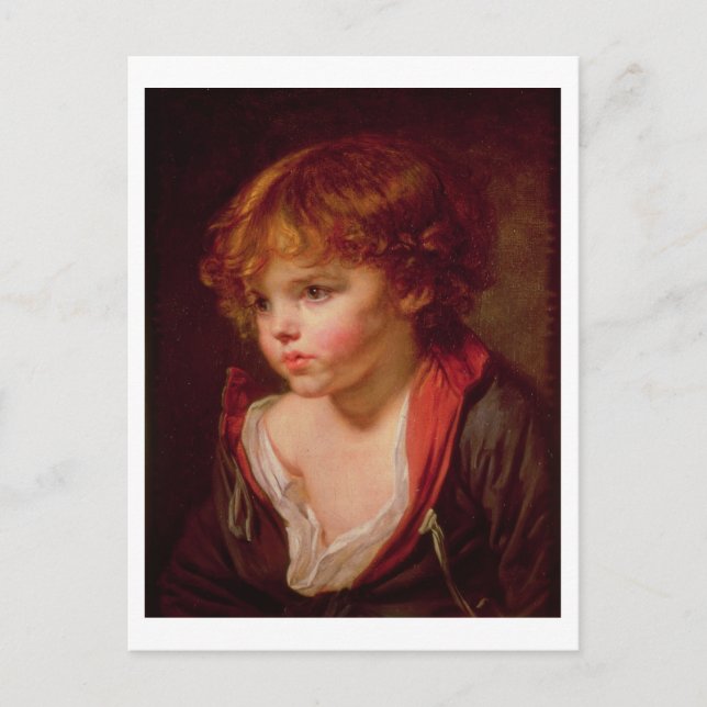 Cartão Postal Um Menino Loiro com uma Camisa Aberta (Frente)