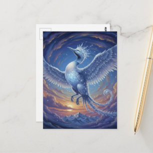 Cartão Postal Um mergulhão emergindo do gelo como uma Fênix