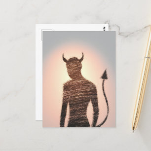 Cartão Postal Um minimalista em fundo roxo rosa