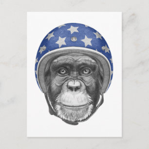 Cartão Postal Um motociclista Chimpanzé