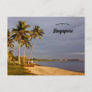 Cartão Postal Um Nascer do Sol Costeiro em Singapura