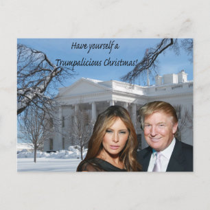 Cartão Postal Um natal trumpalicioso de Donald e Melania