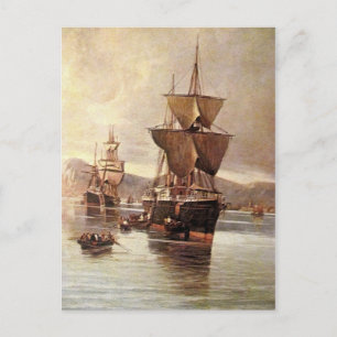 Cartão Postal um navio no mar 04