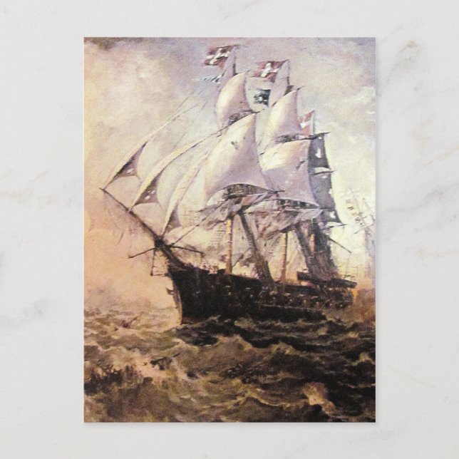 Cartão Postal um navio no mar 05 (Frente)