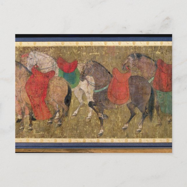 Cartão Postal Um noivo com cavalos (Frente)
