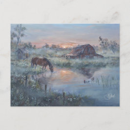Cartão Postal Um Novo Dia -* Pintura de cavalo