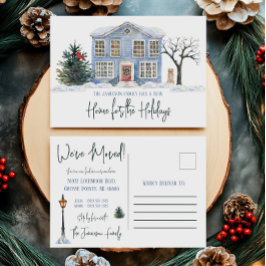 Cartão Postal Um Novo Lar para o Anúncio de Mudança de Férias
