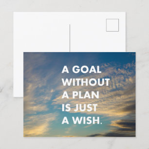 Cartão Postal Um objetivo sem plano é só uma vontade