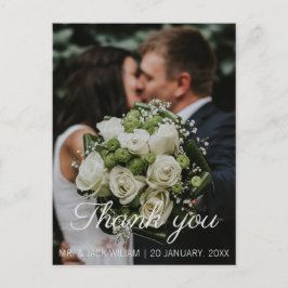 Cartão Postal Um obrigado de casamento rosa que você fez