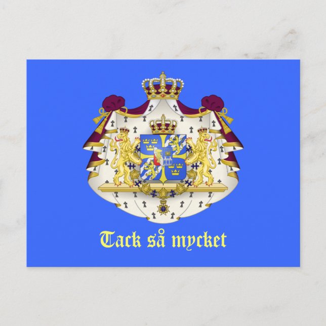 Cartão Postal Um obrigado sueco você (Frente)