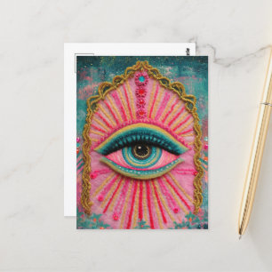 Cartão Postal Um Olho De Mau Protetor Sentido