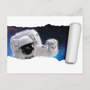 Cartão Postal Um OVNI no Espaço - Encontro de Astronauta com Ali