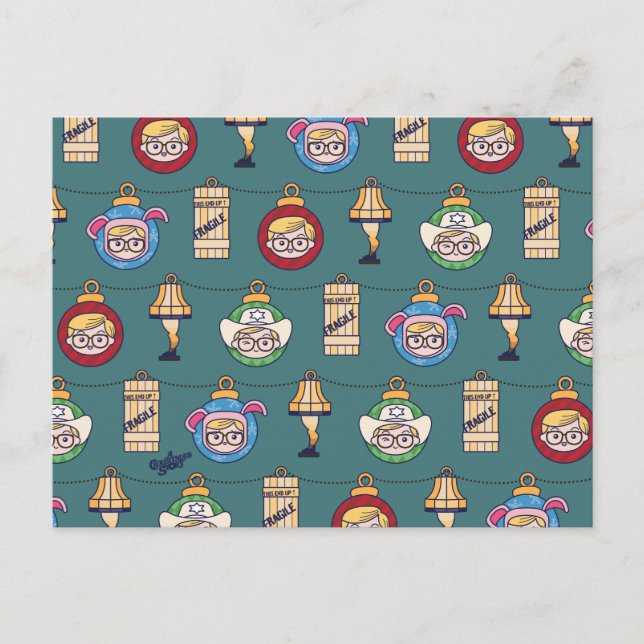 Cartão Postal Um padrão de Ralphie e enfeites | Uma História de  (Frente)