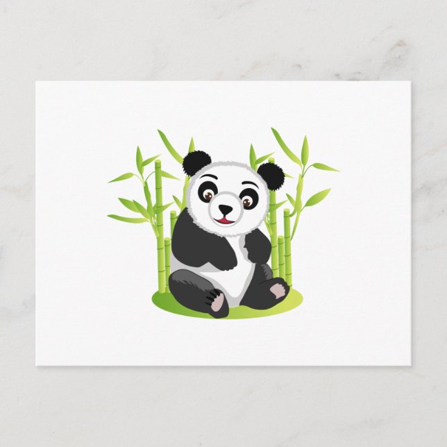 Cartão Postal Um Panda e seu Bamboo (Frente)