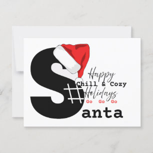 Cartão Postal Um Papai noel Chill &Cozy em uma praia e uma carta