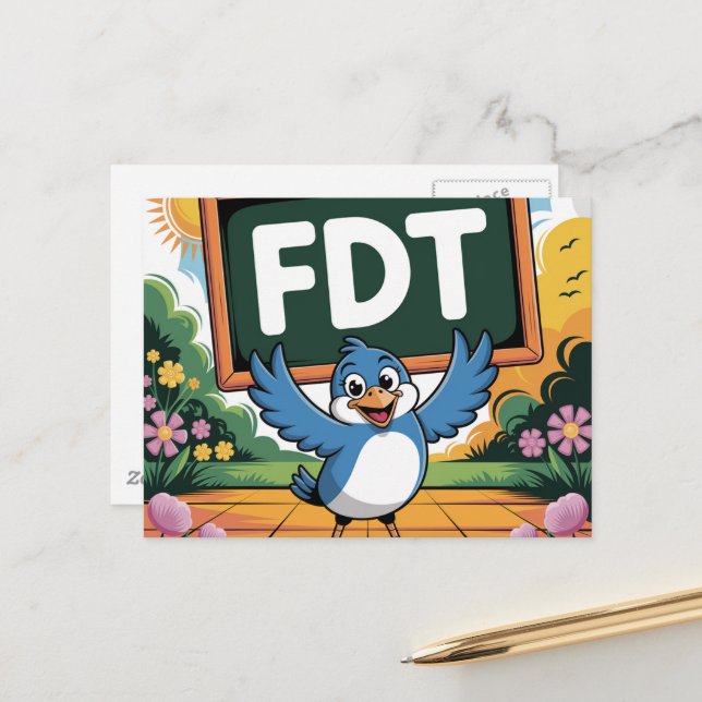 Cartão Postal Um pássaro com sinal de FDT (Frente/Verso In Situ)