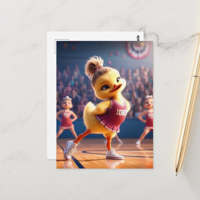 Cartão Postal Um pato líder de torcida adorável (Frente/Verso In Situ)