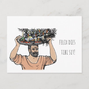 Cartão Postal Um Pavão de Aniversário de Grumio