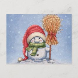 Cartão Postal Um Pequeno Boneco de Neve