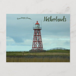 Cartão Postal Um Pequeno Farol em Stavoren Holanda