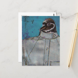 Cartão Postal Um pinguim giro de terno