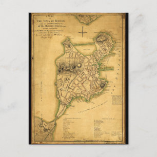 Cartão Postal Um Plano da Cidade de Boston (1775)
