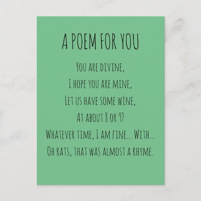 Cartão Postal Um Poema Para Você (Frente)