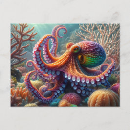 Cartão Postal Um polvo colorido