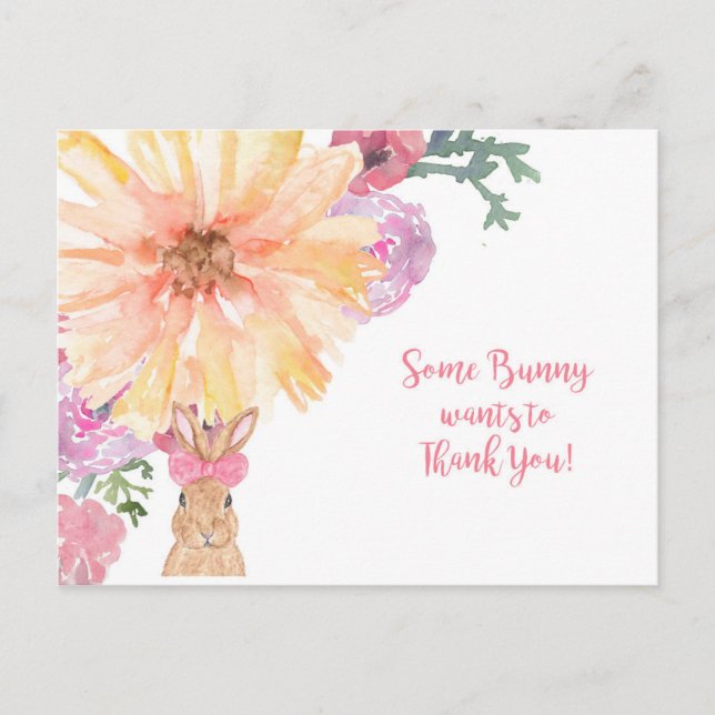 Cartão Postal Um pouco obrigada Cartão-postal - Aniversário ou P (Frente)