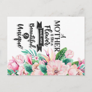 Cartão Postal Um Presente de Mãe é Como Uma Flor, Presente do Di