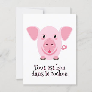 Cartão Postal Um presente engraçado de um porquinho rosa fofo pa