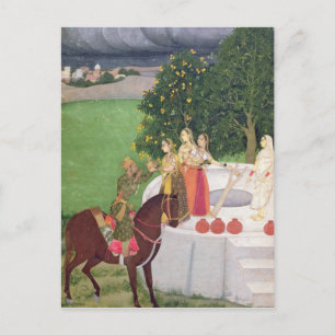 Cartão Postal Um Príncipe implorando água às mulheres num poço