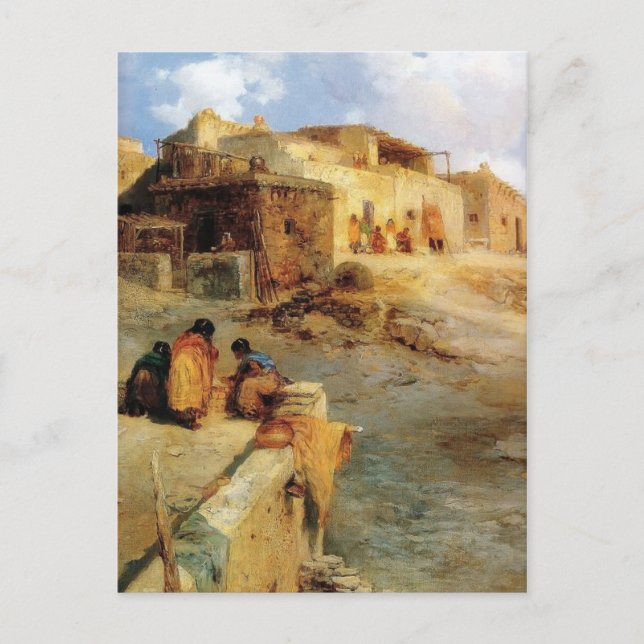 Cartão Postal Um Pueblo Laguna Novo México Indiano - 1906 (Frente)