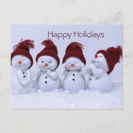 Cartão Postal Um quarteto de bonecos de neve