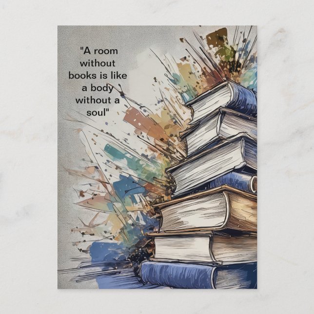 Cartão Postal Um quarto sem livros (Frente)
